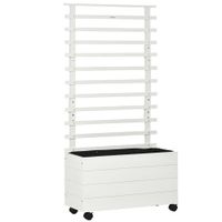 jardinera con enrejado 76x30x155 cm blanco