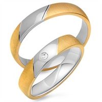 alianzas 14 quilates oro blanco amarillo con diamante