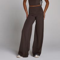 pantalon de pernera ancha tempo tall para mujer de mp - cafe - l