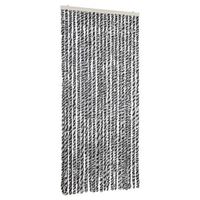 cortina antimoscas chenilla gris negro y blanco 90x220 cm