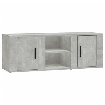 Mueble De Tv Madera Contrachapada Gris Hormigón 100x31,5x35 Cm Vidaxl