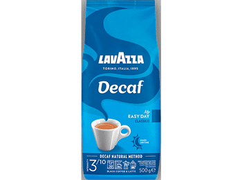 Café en grano - Lavazza Decaffeinato, Arábica y Robusta, 500g