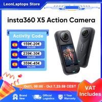 camara de accion insta360 x5 8k resistente al agua 49 pies 360 con sensores de 1128 48mp 8k 360 hdr video 72mp 5nm ai chip 185min de duracion de la bateria