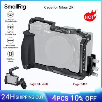 Jaula de cámara SmallRig ZR para Nikon ZR, con abrazadera de Cable, mango de silicona, placa de liberación rápida Arca-Swiss integrada para DJI Gimbals 5467