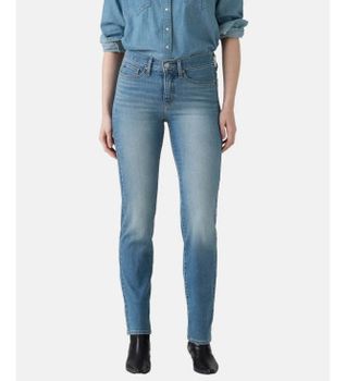 Levi's para mujer. 19631-0279 Jeans 314 Shaping Straight azul (27/32), Casual, Algodón, Denim
