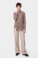 camisa estampada con lazada al cuello dark chocolate polka dot s