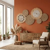 decoracion de pared de fibra natural 127x7x66 cm