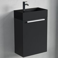 mueble de bano suspendido con lavabo negro 40 cm negro mate - lomazoo bombay