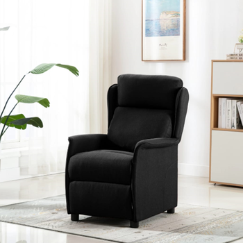 Sillón Reclinable De Tela Negra Cfw241183