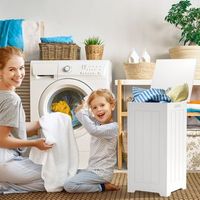 mueble para lavanderia independiente cofre para lavanderia colector de ropa de madera con tapa mueble de almacenamiento mueble de bano blanco