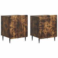 armario de noche 2 uds roble ahumado 43 x 345 x 52 cm vidaxl
