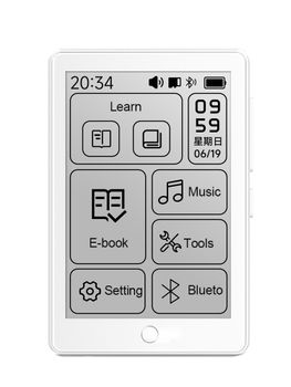 Reproductor MP3 Famue con Pantalla de Tinta Electrónica de 2.7 Pulgadas, Mini Lector de Libros Electrónicos, BT5.4, Sin Luz Azul, Amigable con los Ojos, para Estudiantes, Aulas, Reuniones, Grabación