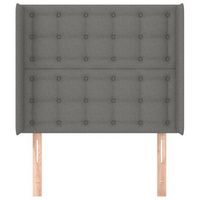 cabecero cama mueble de dormitorio con orejas de tela oscuro 103 x 16 x 118128 cm gris m020003310