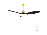 ventilador de techo - cecotec energysilence 4800 light goldblack luz led 36 w mando a distancia temporizador 6 velocidades y 3 aspas negro oro