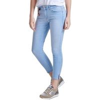 only pantalones carmen zip regular jeans - blue denim para mujer