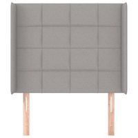 cabecero cama mueble de dormitorio con orejas de tela claro 83 x 16 x 118128 cm gris m020003280