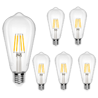 aigostar bombilla led e27 con filamentoblanco calido 2700k6w equivalente a 54w700 lumenesno regulablebombillas decorativaspack de 5 uds