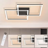 lampara de techo led de cristal cuadrada moderna 2 luces regulables con control remoto 52 w zmh