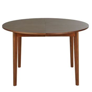 Mesa de comedor extensible de chapa de nogal de 120 a 165 cm