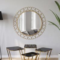 espejo de pared con corazones de metal dorado o 80x25 cm