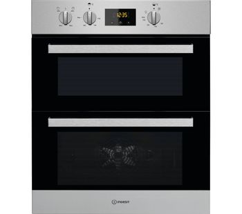 INDESIT Aria IDU 3640 IX Electric Built-under Double Oven - Stainless Steel, Stainless Steel