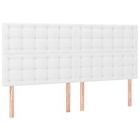 pack 4 uds cabeceros cama  panel de cabeceras de cuero sintetico blanco 100x5x7888 cm