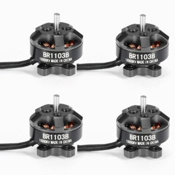 4X Racerstar Racing Edition 1103 BR1103B 10000KV Motor sin Escobillas 1-3S Negro Para 50 80 100 RC Drone Carreras FPV