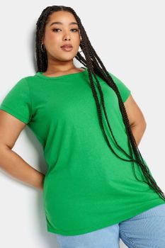 Yours Camiseta Verde De Manga Corta, Mujer Curvy Y Tallas Grandes, Yours