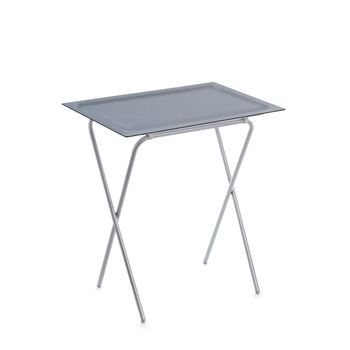 Mesa Plegable Auxiliar Ada Con Bandeja Extraíble Para Interior Y Exterior,,gris