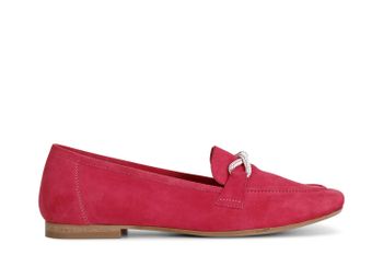 mocasines de ante con mignon pedrería para mujer hot pink