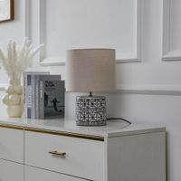 lampara de mesa de ceramica blanco