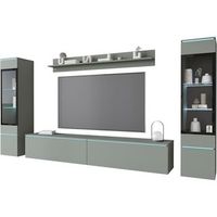 conjunto de muebles de salon vera ii juego de muebles de salon mueble de television sin iluminacion led color verde niebla