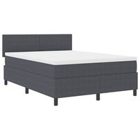 cama box spring led gris oscuro y 140 x 190 cm tela de pana vidaxl