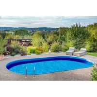 piscina ovalada enterrada 135x320x6m acero ibiza linerskimmertapiz de suelorailes