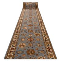 alfombra de pasillo lana keshan 768353544 marco oriental azul  beig 90x850 cm