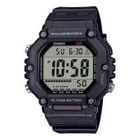 reloj digital casio serie ae-1600h    negro    iluminador led    correa de tpu    duracion de la bateria de 10 anos    resistente al agua 100m