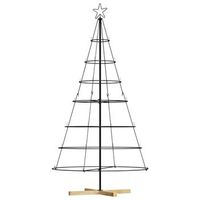 arbol cono de navidad con soporte negro 1805 cm acero vidaxl
