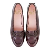 mocasin piel charol marron - modelo filipinas