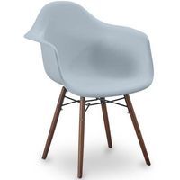 sillas de comedor - diseno escandinavo - patas de madera oscura - nordika gris claro