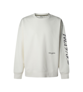 Pepe Jeans para hombre. PM5800023 Sudadera Manny blanco roto (M), Casual, Algodón