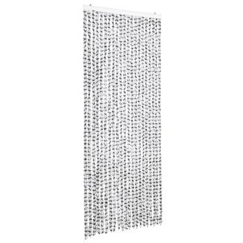 Cortina Mosquitera | Mosquitera De Chenilla Gris Claro Y Oscuro 90x220 Cm