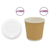 vasos de cafe de papel con tapa 1000 uds 4oz 100ml vidaxl