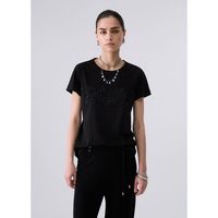 liu jo tops y camisetas t-shirt con strass para mujer