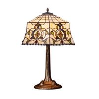 sobremesa base de  con pantalla  tiffany d 40cm serie hexa