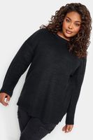 yours jersey de punto negro con hombros caidos mujer curvy y tallas grandes yours