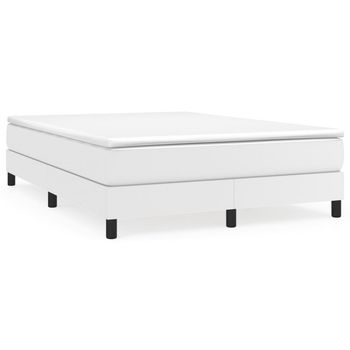 Estructura De Cama Con Somier Cuero Sintético Blanco 140x190cm Vidaxl
