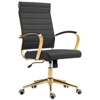 silla de oficina havanna en polipiel simil cuero negro 59x57x99 cm clp