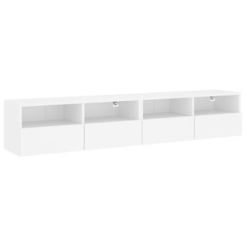 Muebles De Pared Tv 2 Uds Madera Ingeniería Blanco 80x30x30 Cm Vidaxl