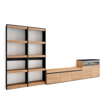 Muebles De Salón Para Tv, Conjunto De Muebles Comedor, 370x186x35cm, Para Tv Hasta 65