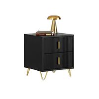 mesita de noche mesa auxiliar mobiliario de salon moderno con 2 cajones 40 x 40 x 47 cm negro fbt115-sch sobuy es